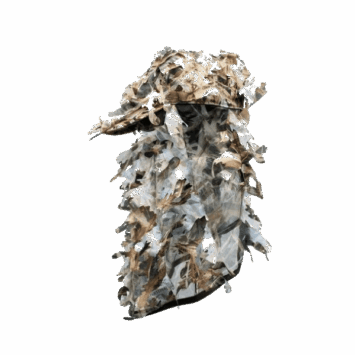 Pet met gezichtscamouflage met 3D blaadjes wetland